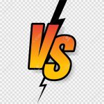 Versus sign gradient style with crack isolated on transparent background for battle, sport, competition, contest, match game, announcement of two fighters. VS icon. Vector